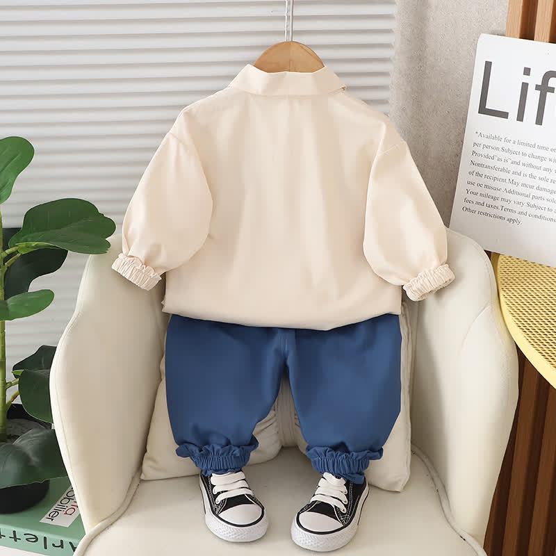 Toddler Baby Dinosaur Applique Shirt and Jogger 2-piece Set - image 4