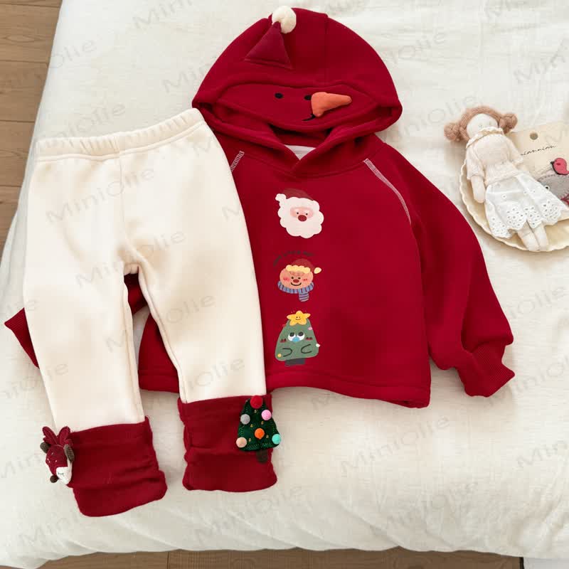 Toddler Fleece Lined Christmas Deer Leggings - image 2