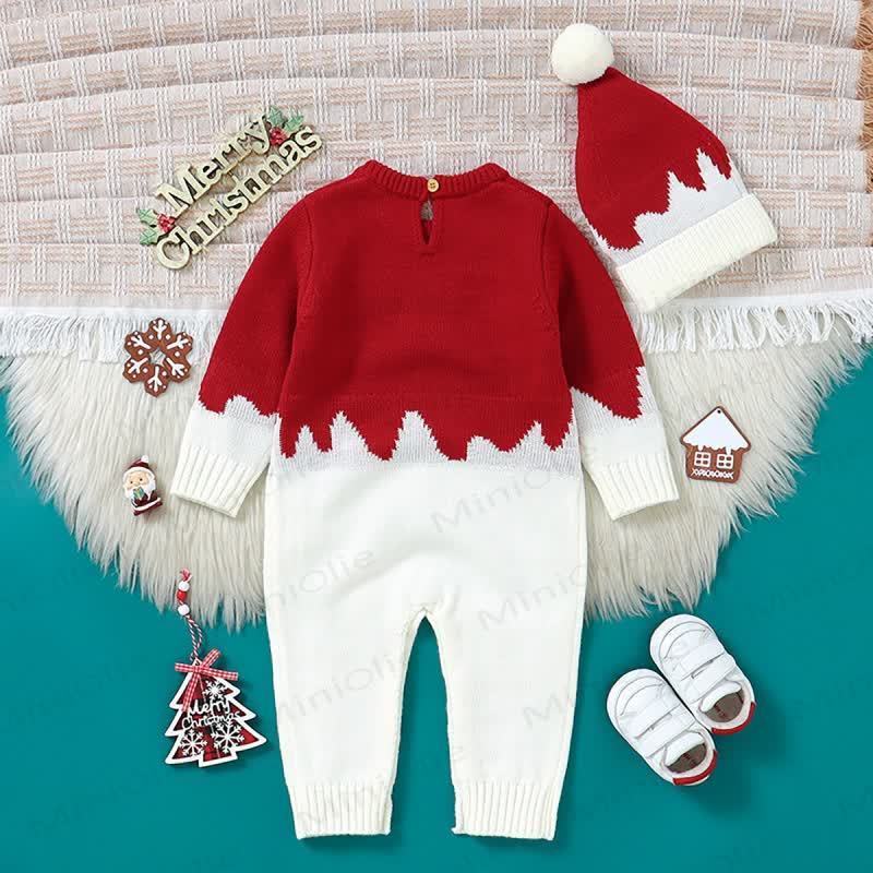 Baby Reindeer Jacquard Knit Christmas Romper - image 3
