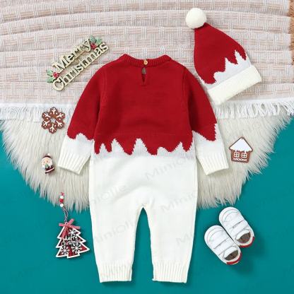 Baby Reindeer Jacquard Knit Christmas Romper - image 3