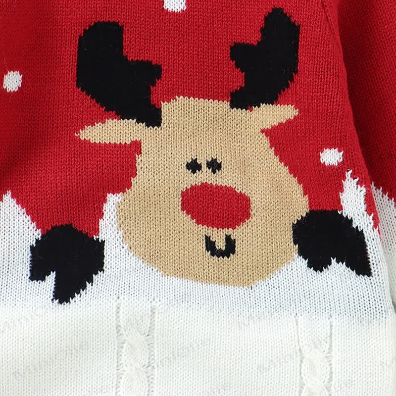 Baby Reindeer Jacquard Knit Christmas Romper - image 4
