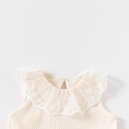 Baby Girl Lace Collar Bow Tulle Dress - image 4