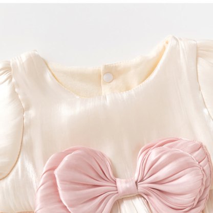 Baby Girls Bow Satin Long Sleeve Dress - image 5