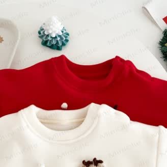 Baby Christmas Fleece Lined Romper - image 5