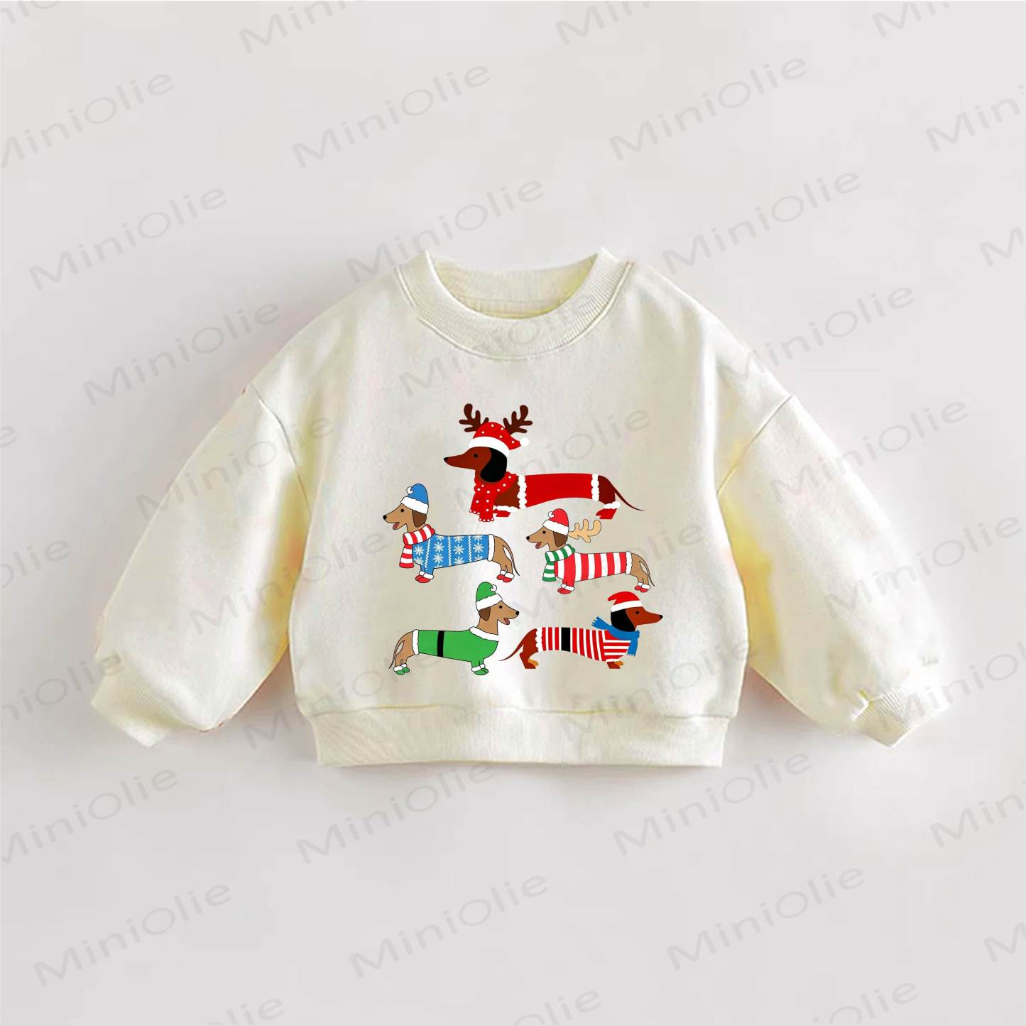 Baby Toddler Daschunds Cream Sweatshirt - Cream - 3-5T - image 1