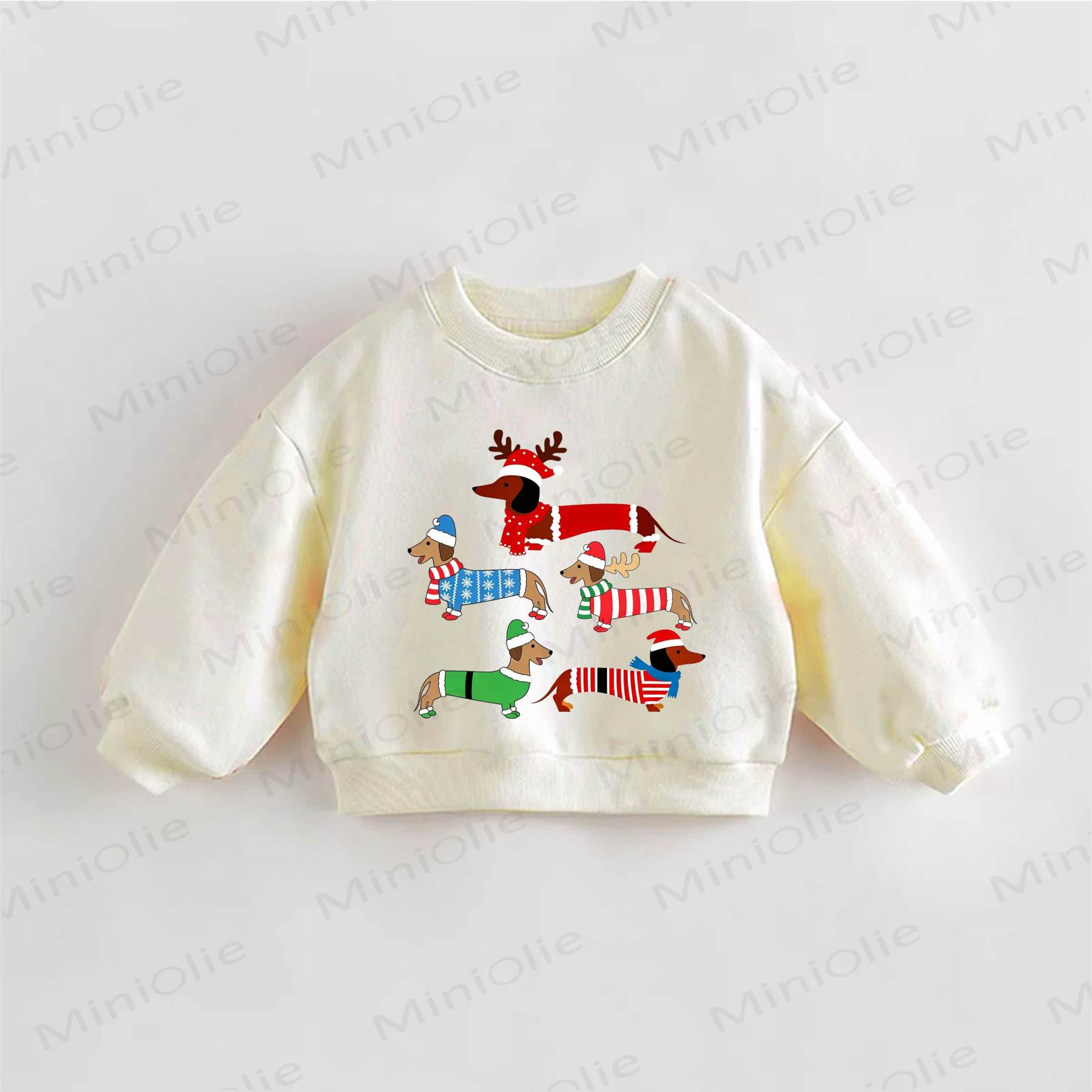 Baby Toddler Daschunds Cream Sweatshirt - Cream - 3-5T - image 1