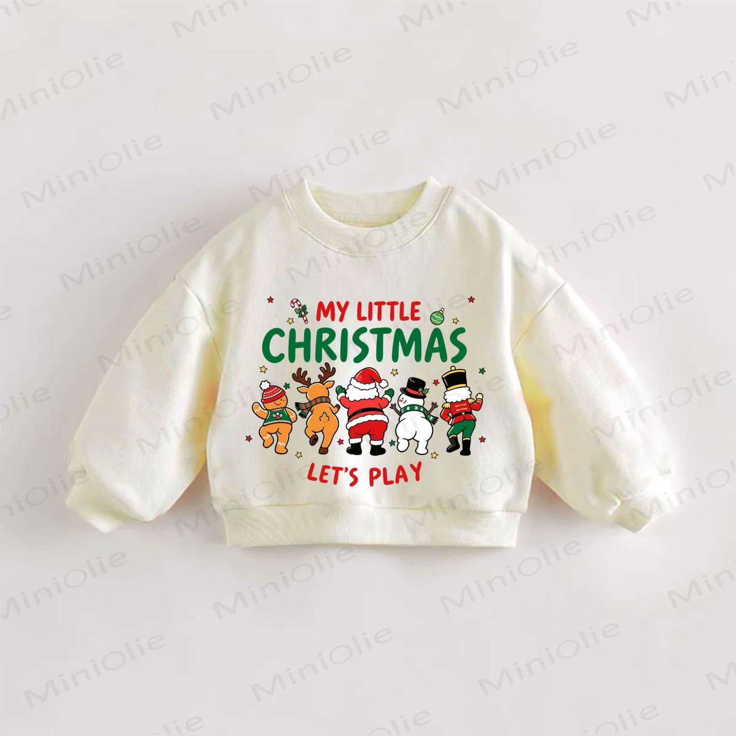 MY LITTLE CHRISTMAS LET'S PLAY Baby Toddler Christmas Cream Sweatshirt - Cream - 3-5T - image 1