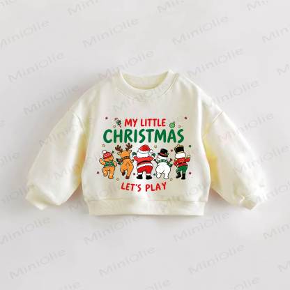 MY LITTLE CHRISTMAS LET'S PLAY Baby Toddler Christmas Cream Sweatshirt - Cream - 3-5T - image 1
