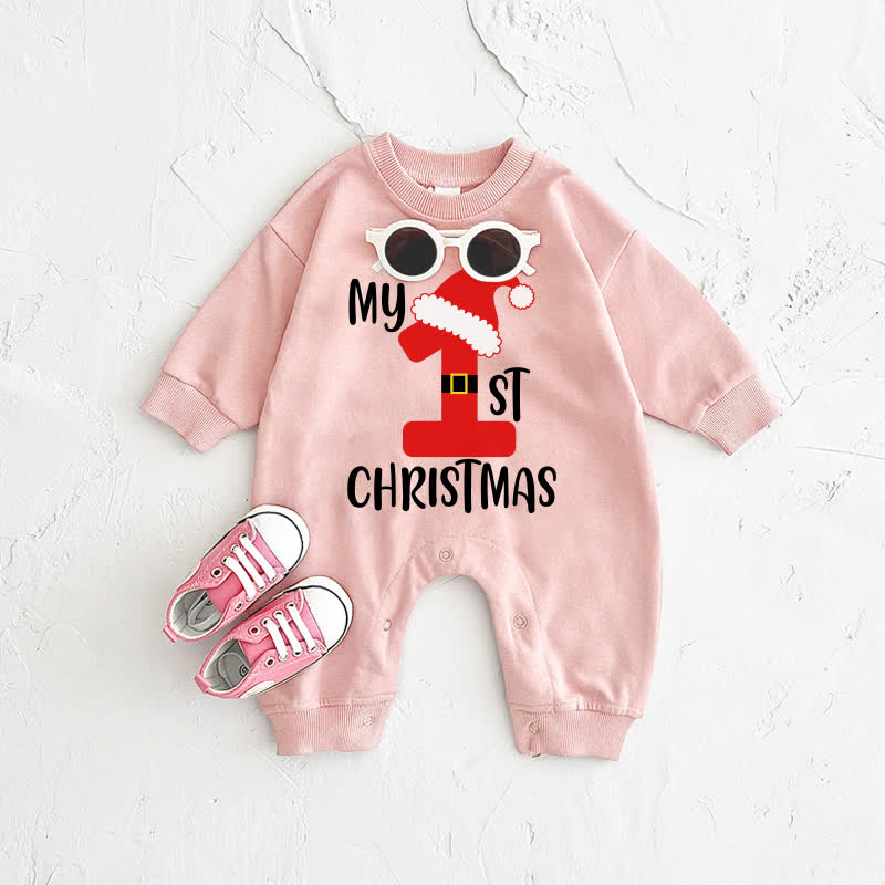 MY 1ST CHRISTMAS Baby Pink Romper - Pink - 2-3T - image 1