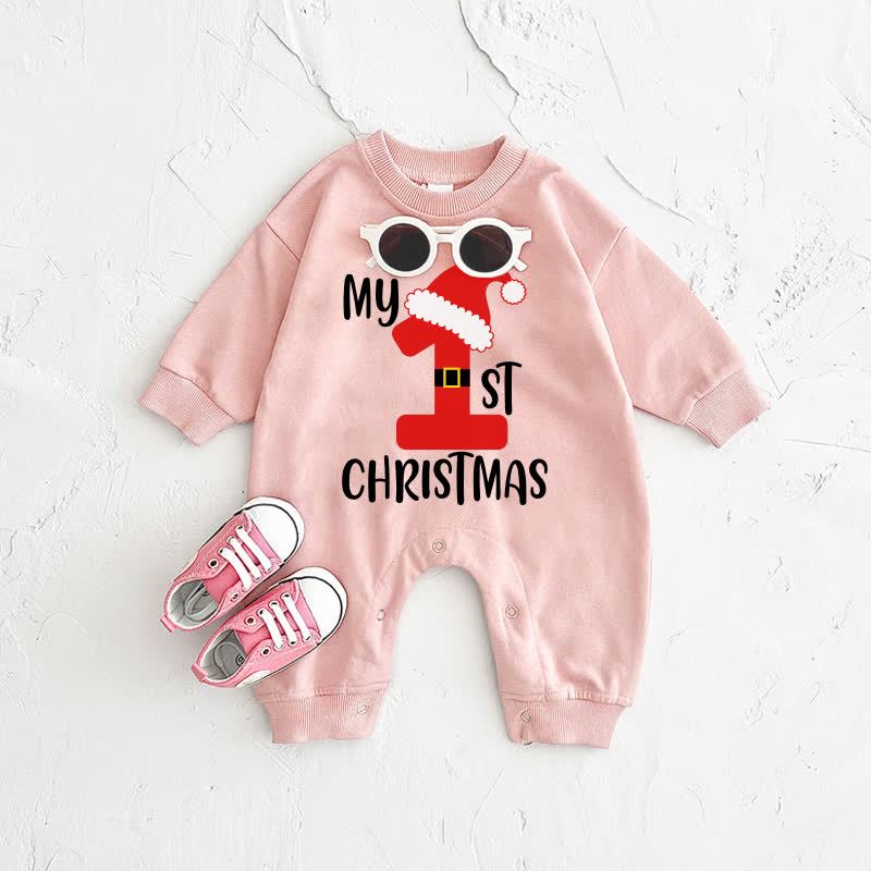 MY 1ST CHRISTMAS Baby Pink Romper - Pink - 2-3T - image 1