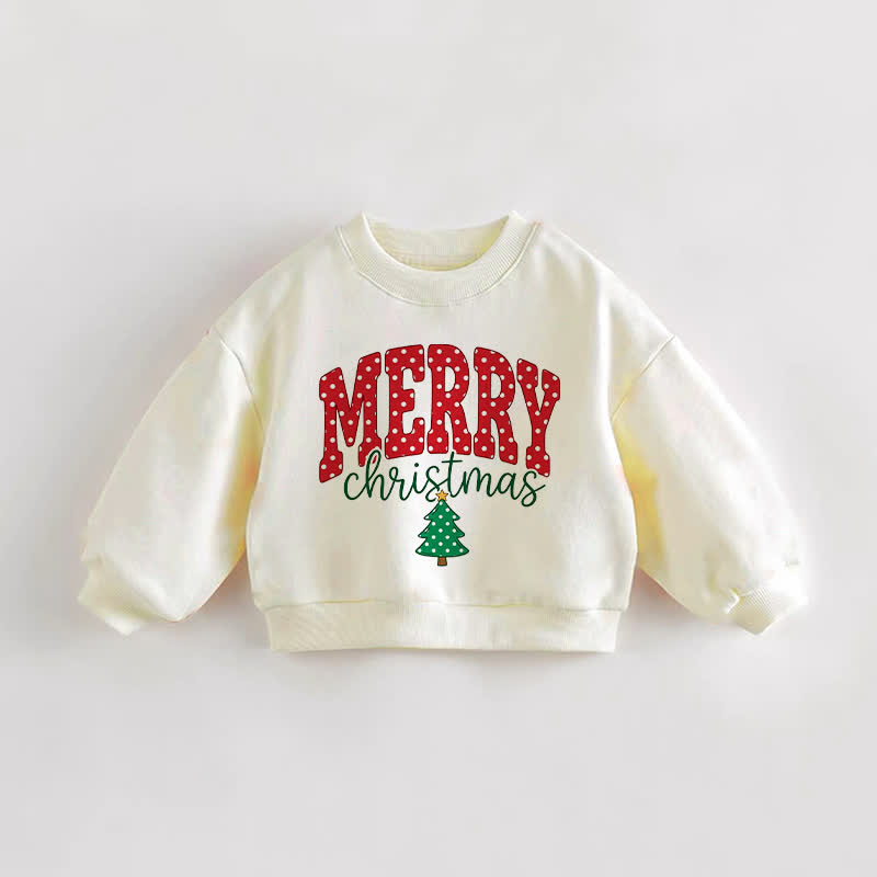MERRY CHRISTMAS Baby Toddler Cream Sweatshirt - Cream - 3-5T - image 1