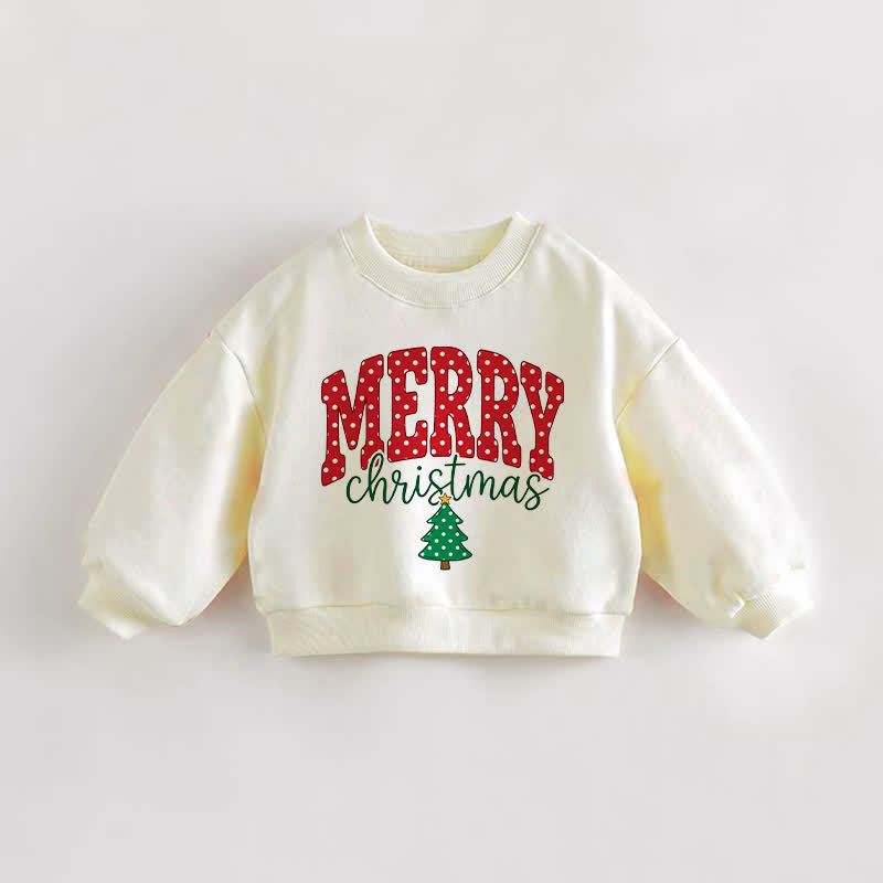 MERRY CHRISTMAS Baby Toddler Cream Sweatshirt - Cream - 3-5T - image 1