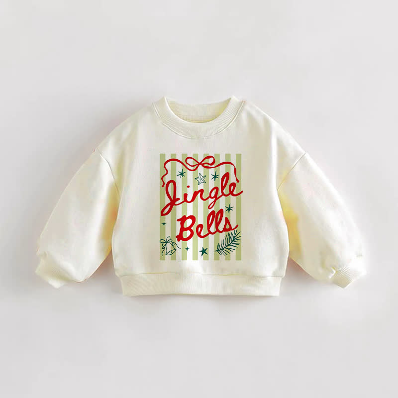 GINGLE BELLA Baby Toddler Stripe Cream Sweatshirt - Cream - 3-5T - image 1