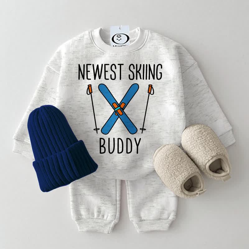 NEWEST SKING BUDDY Baby Sweatshirt 2-piece Set - Light Grey - 2-3T - image 2