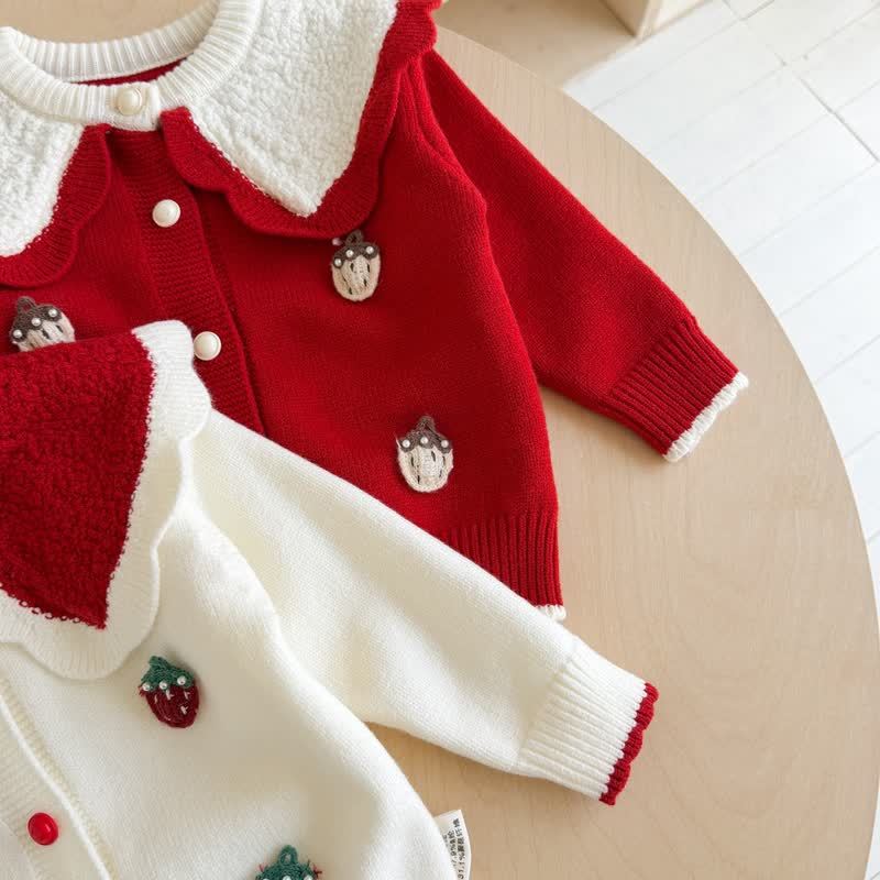 Toddler Girl Strawberry Knit Cardigan and Skirt 2-piece Set - image 6