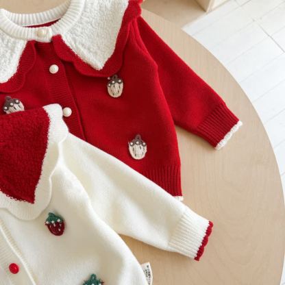 Toddler Girl Strawberry Knit Cardigan and Skirt 2-piece Set - image 6