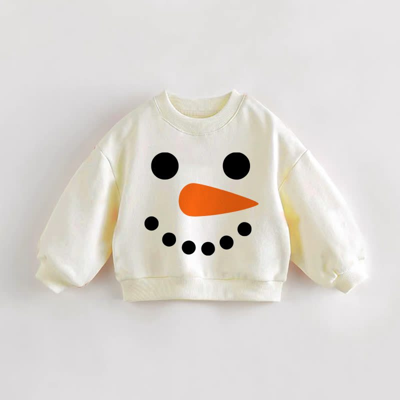 Baby Toddler Snowman Print Cream Sweatshirt - Cream - 3-5T - image 1