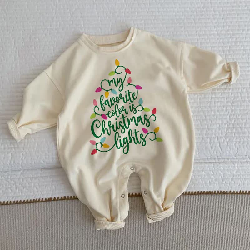 MY FAVORITE COLOR IS CHRISTMAS LIGHTS Baby Beige Romper - Beige - 2-3T - image 1