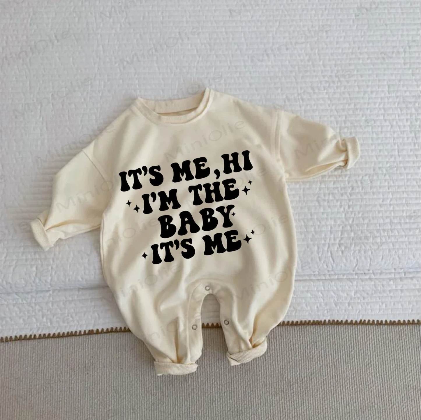 IT'S ME, HI I'M THE BABY IT'S ME Baby Toddler Beige Romper - Beige - 2-3T - image 1