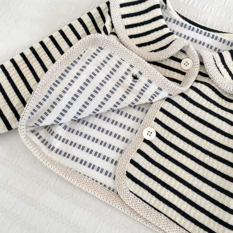Toddler Baby Girl Striped Knit Cardigan and Pants 2-piece Set - image 5