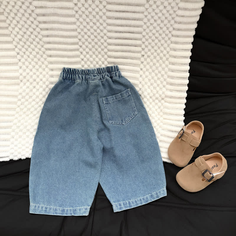Baby Toddler Blue Vertical Stripes Denim Pants - image 2