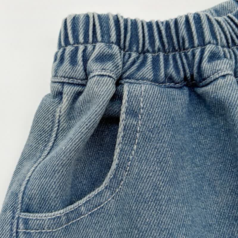 Baby Toddler Blue Vertical Stripes Denim Pants - image 4