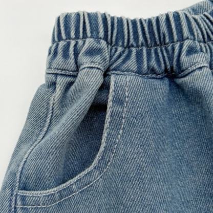 Baby Toddler Blue Vertical Stripes Denim Pants - image 4