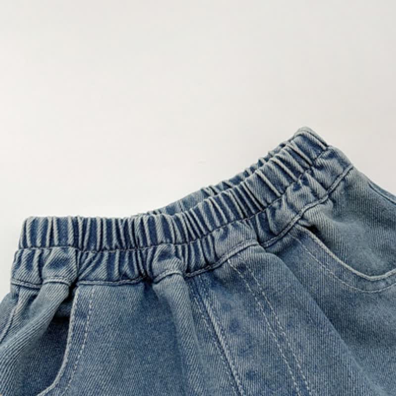 Baby Toddler Blue Vertical Stripes Denim Pants - image 3