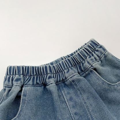 Baby Toddler Blue Vertical Stripes Denim Pants - image 3