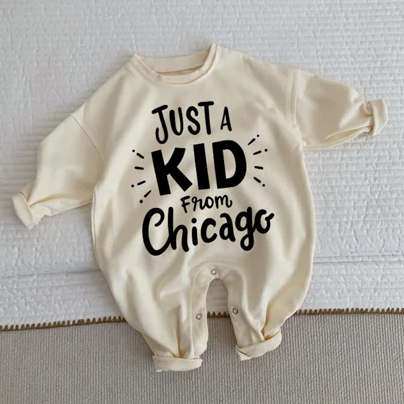 JUST A KID FROM CHICAGO Baby Beige Romper - Beige - 2-3T - image 1