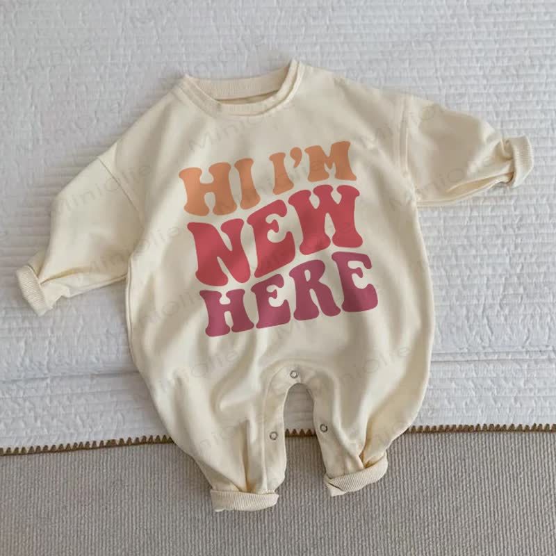 HI I'M NEW HERE Baby Beige Romper - Beige - 2-3T - image 1