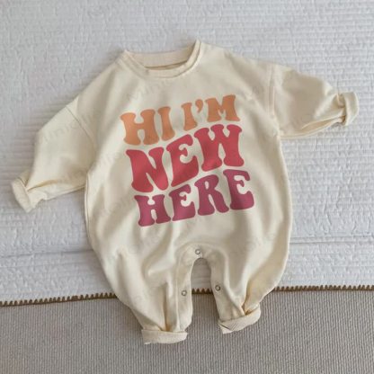 HI I'M NEW HERE Baby Beige Romper - Beige - 2-3T - image 1