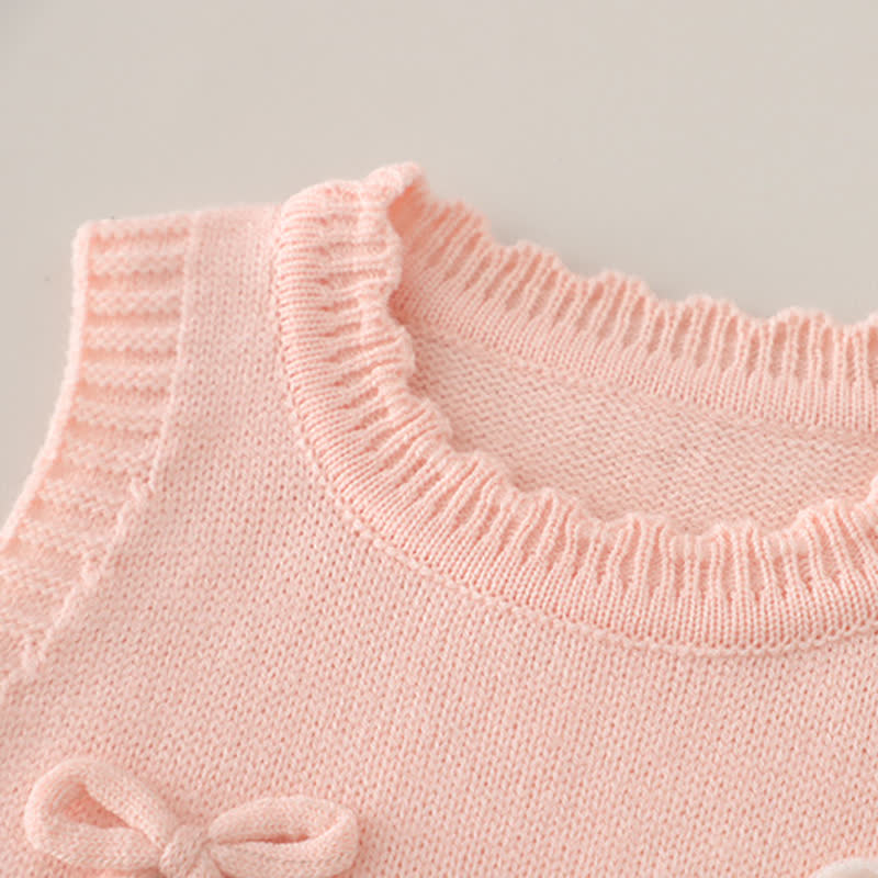 Toddler Baby Girl Floral Knit Denim 3-piece Set - image 6
