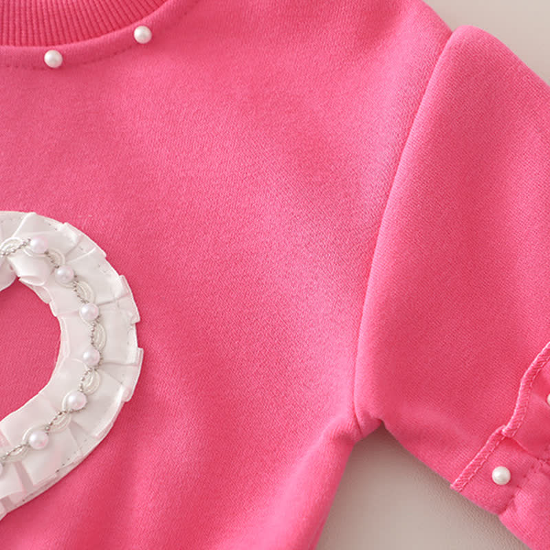 Toddler Baby Girl Lace Heart Sweatshirt and Denim Pants 2-piece Set - image 7