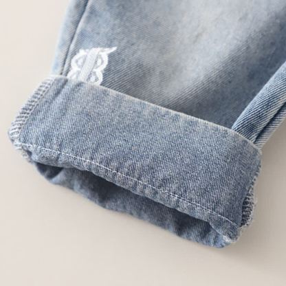 Toddler Baby Girl Lace Heart Sweatshirt and Denim Pants 2-piece Set - image 13