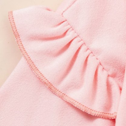 Toddler Baby Girl Solid Color Ruffle Sweatshirt and Jogger 2-piece Set - image 5