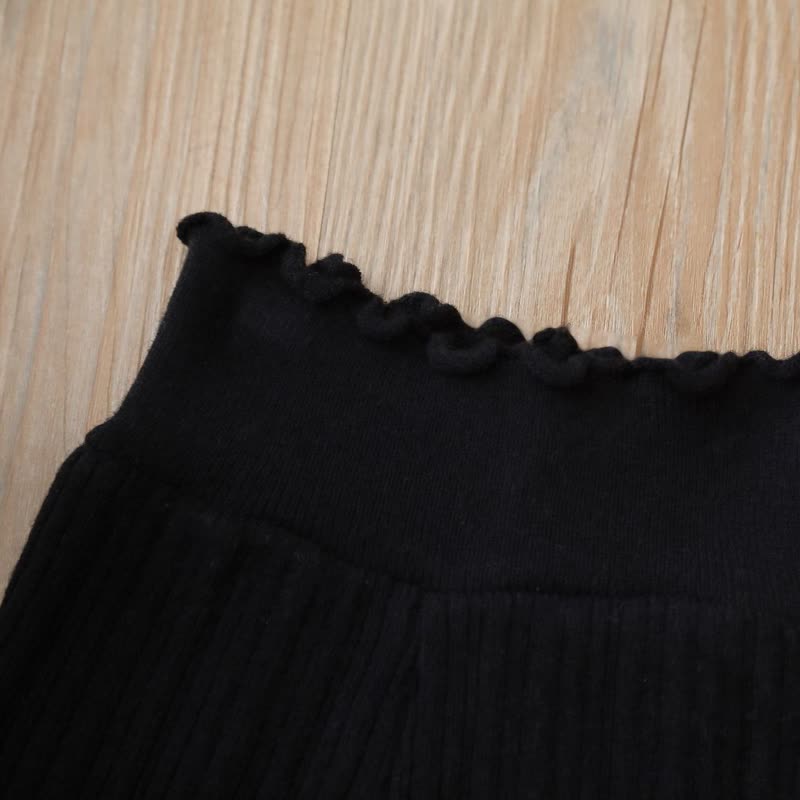 Toddler Girl Solid Color High Waist Ribbed Flare Pants - image 5