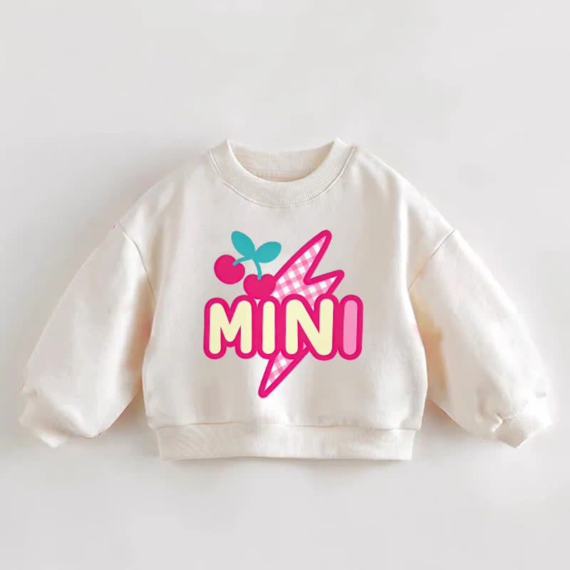 MINI Baby Toddler Cherry and Lightning Cream Sweatshirt - Cream - 3-5T - image 1