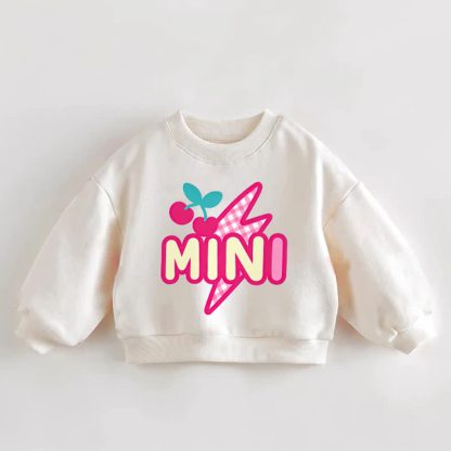 MINI Baby Toddler Cherry and Lightning Cream Sweatshirt - Cream - 3-5T - image 1