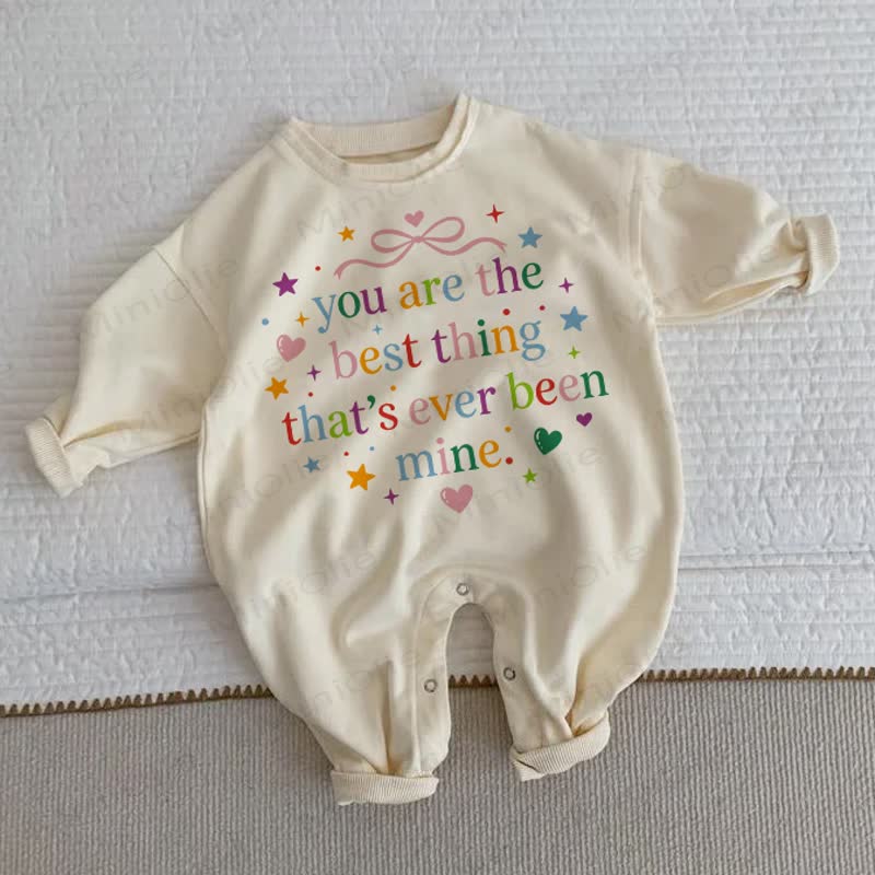 YOU ARE THE BEST THING THAT'S EVER BEEN MINE Baby Beige Romper - Beige - 2-3T - image 1
