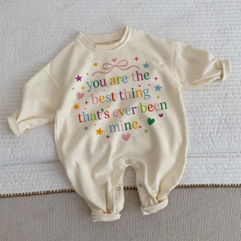 YOU ARE THE BEST THING THAT'S EVER BEEN MINE Baby Beige Romper - Beige - 2-3T - image 1