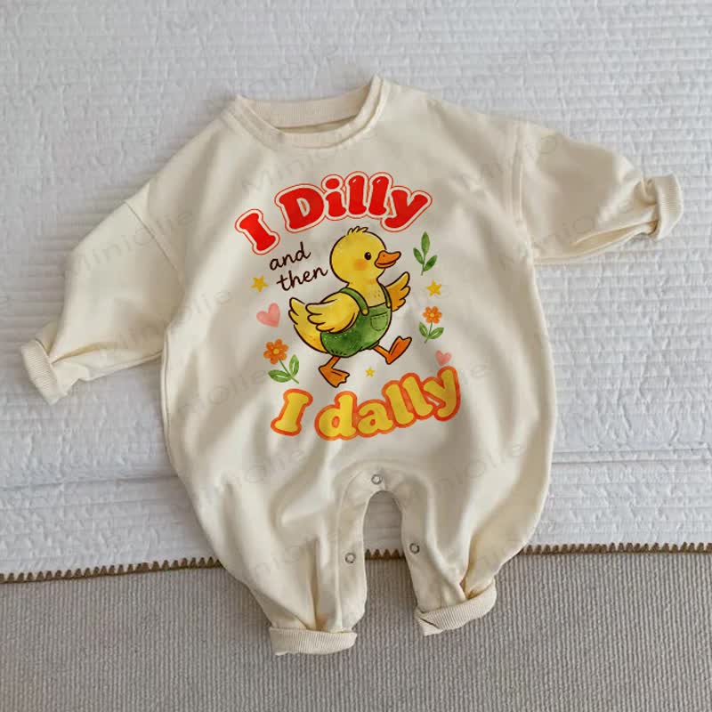 I DILLY I DALLY Baby Duck Beige Romper - Beige - 2-3T - image 1