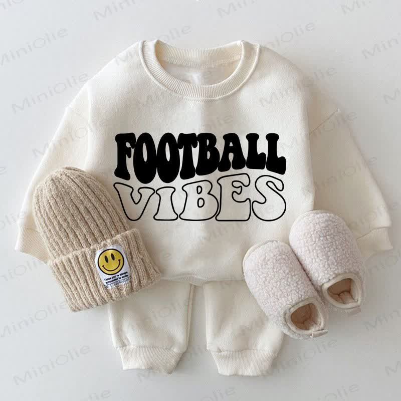 FOOTBALL VIBES Baby White Sweatshirt 2-piece Set - White - 2-3T - image 1