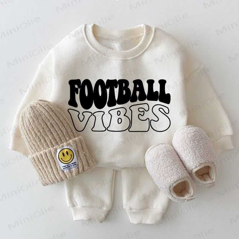 FOOTBALL VIBES Baby White Sweatshirt 2-piece Set - White - 2-3T - image 1