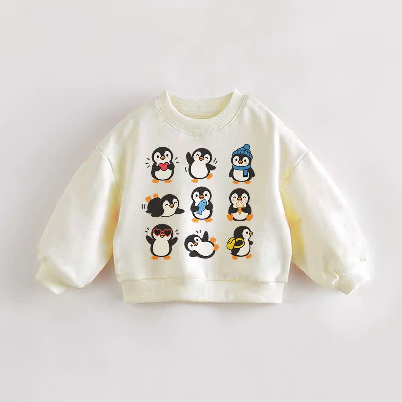 Baby Toddler Penguins Cream Sweatshirt - Cream - 3-5T - image 1