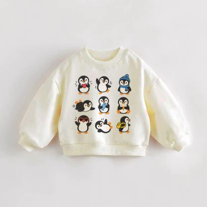Baby Toddler Penguins Cream Sweatshirt - Cream - 3-5T - image 1
