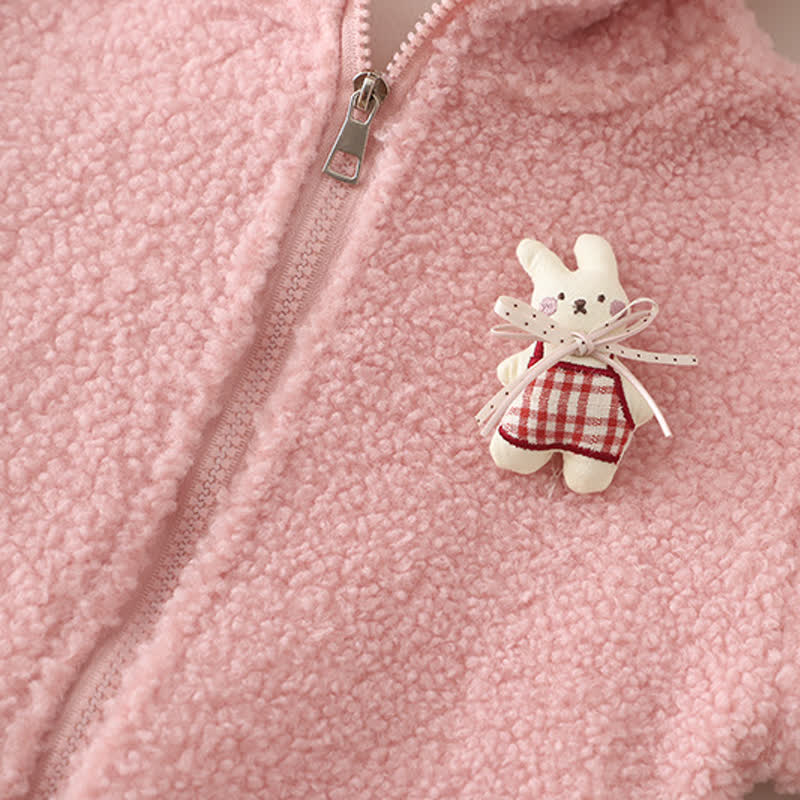 Toddler Baby Bunny Fleece Hoodie 3-piece Set - image 6