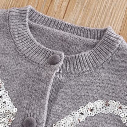 Toddler Girl Bow Sequin Cardigan and Skirt 2-piece Set - image 4