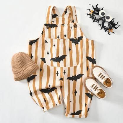 Baby Toddler Bat Striped Overalls - image 2