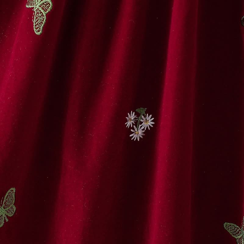 Toddler Girl Floral-patterned Butterfly Velvet Dress - image 10